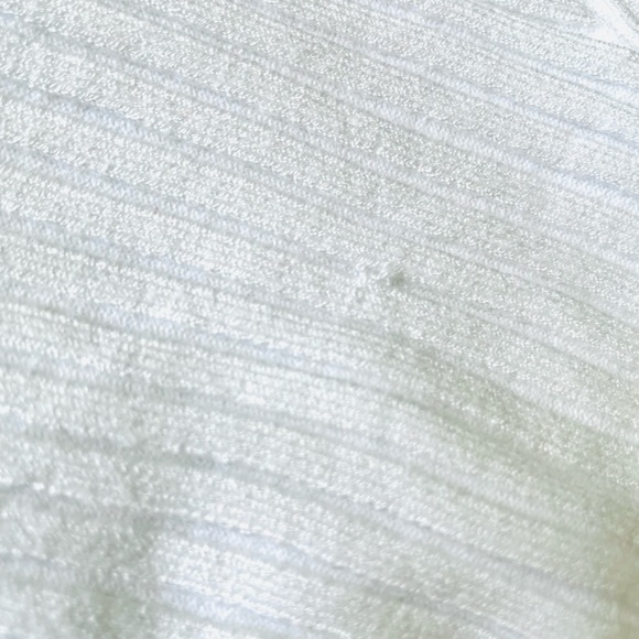 Gloria Jeans Ribbed Boat Neck Top XS White Viscose Blend - Picture 7 of 8
